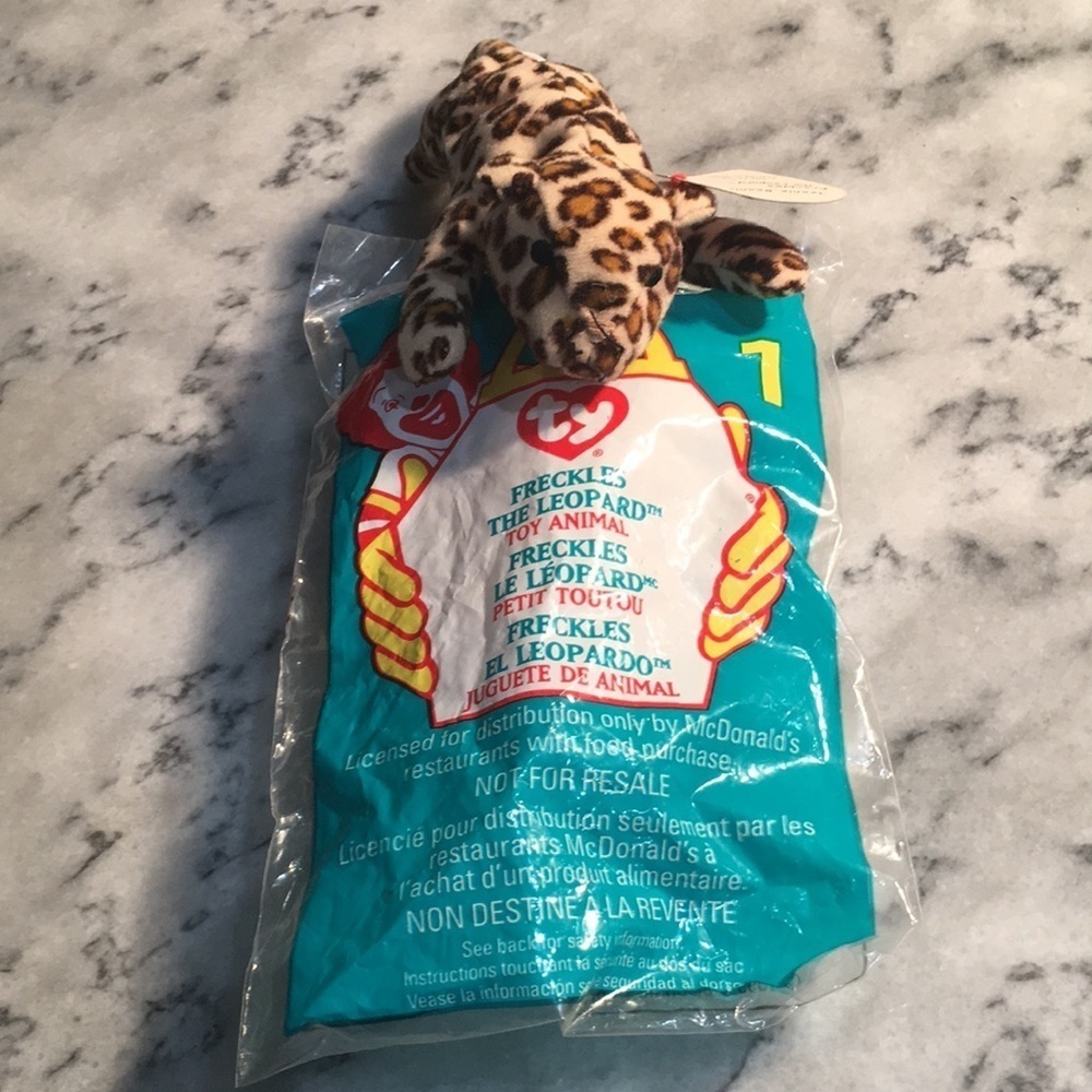 2 McDonald’s teeny baby freckles the leopard.